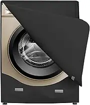 Washer/Dryer Cover,Washine Machine Cover for Waterproof and dustproof thickening Front-Loading Machine (black)