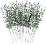 24pcs Eucalyptus Stems Decor Artificial Eucalyptus Leaves, Faux Greenery Branches for Wedding Center Everlasting Flower Floral Arrangement Farmhouse Home Party Wedding Celebrate Decoration (Natural)