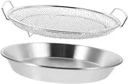 PEPLAYTAL Oil Drain Rack Stainless Steel Mesh Filtering Basket Frying Oil Drain Pan Kitchen Gadgets Strainer