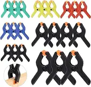 Tanstic 22Pcs Plastic Spring Clamps Kit, including 2" 3" 4" Heavy Duty Plastic Clamps Backdrop Clips Clamps Small Spring Clips Clamps for Woodworking (5 Colors)