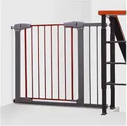 Baby Safety Gates Extending Metal Pet Dog Stair Gate Fits Openings Automatic Close, Multi-Size (Color : White-h 76cm, Size : W 132-138cm)