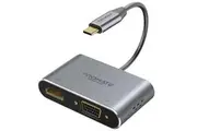 Promate Mediahub-c2.gry USB-C Display Adapter with 4K UHD HDMI & 1080p VGA.