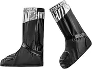 4 Waterproof Shoe,Reusable Rain Boots with Reflector - Anti-Slip Overshoes Gear Zipped Shoes Men Women Rain Covers for Gardening, Motorcycle, Cycling Seta-au