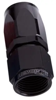 Aeroflow AF101-08BLK One Piece Full Flow Swivel Straight Hose End -8AN Black