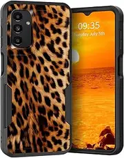 [KJFHDJFDH] for Galaxy A25 5G Case,Dual Layer Hybrid Heavy Duty Rugged Shockproof Hard PC +Soft Silicone Protective Case for Samsung Galaxy A25 5G 6.5" 2023,Retro Leopard Print