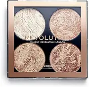 Makeup Revolution Cheek Kit, Face Bronzer & Highlighter Palette, Highly Pigmented Shimmer Formula, 4 Shades, Don't Hold Back, 8.8g