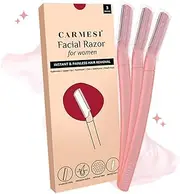Carmesi Facial Razor for Women | Painless & Precision Face Hair Removal | for Peach Fuzz, Eyebrow, Chin & Upper Lip | Gentle Exfoliation & Smoother Skin | (3 Count)