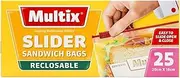 Multix Reclosable Slider Sandwich Bag, 20 cm x 18 cm Size (Pack of 25)