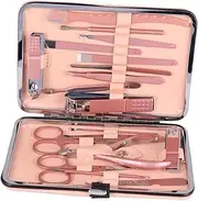 FOMIYES Stainless Steel Nail Clipper Set File Trimmer 18pcs Manicure Tools Rose for Women Men