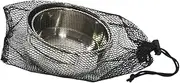 Abaodam 1 Set Portable Stainless Steel Camping Bowl Folding Cutlery with Storage Bag Lightweight Travel Tableware for Outdoor Cooking and Picnics