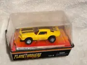 AUTO WORLD '71 CHEVY CAMARO HO Slot FLAMETHROWER Yellow/Black Stripes NEW 2012