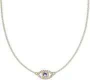 [Palas Jewellery] Women's Mykonos Evil Eye Necklace, Metallic/Blue