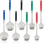 Portion Control Serving Spoons, Serving Utensil Set - Bariatric Surgery Must Haves - 8 Serving Utensils - Gastric Sleeve, Weight Loss, Home Cooking, Bariatric Measuring - 4 Solid and Perforated
