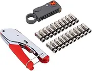 F-Type Compression Tool BNC RG6 RG59 Coaxial Connectors Hand Crimping Crimper Rotary Coaxial Cable Cutter Coax