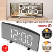 Bedside Digital Clock LED Display Desk Table Time Temperature Alarm Snooze Decor