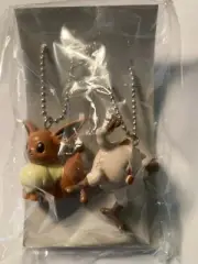 Pokemon Mankey & Eevee Figure Charm Keychain Set Tomy New Sealed