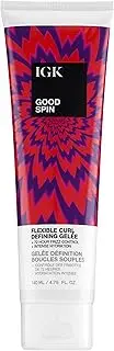 IGK GOOD SPIN Flexible Curl Defining Gelee | Hydrating + Frizz Control + Hold | Vegan + Cruelty Free | 4.75 Oz