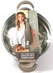 1 Cravings By Chrissy Teigen 6 Qt Nonstick Aluminum Stock Pot Steamer Insert Lid
