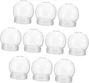 Zerodeko 10Pcs Transparent Candy Bottles Multi Functional Christmas Globe Containers for DIY Crafts Holiday Favor Boxes and Seasonal Decorations Lids