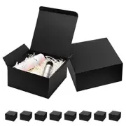 Black Gift Boxes with Lids 8x8x4 Inches 10 Pack Groomsmen Proposal Boxes