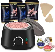 Wax Warmer Set Wax Beans Heater Hair Removal Device with 5 Packs Wax Beans and 2