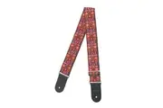 Guitar Strap - XTR 2 Inch Black Deluxe Poly Cotton Vintage 60's Red