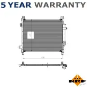 NRF Air Conditioning Condenser Fits Nissan Note 2013-2016 1.2 + Other Models