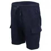 Men's Cargo Shorts 4 Pockets Cascual Work Trousers Active Pants Elastic Waist - Navy