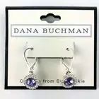 Dana Buchman Violet Swarovski Crystal Silver-tone Earrings #672