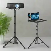 Danoz Direct - Laptop Stand Tripod - Adjustable Height Projector Holder With Phone Mount