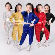 Children's New Hip-Hop Jazz Sequins Performance Costumes Dancewear Top&Pants