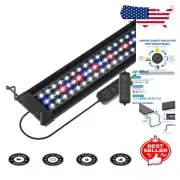 Dimmable LED Aquarium Grow Light, 24-32in Sunrise/Sunset Timer & Color Controls