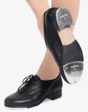 Dance LeatherTap Shoes Bloch Respect Black 9 M Oxford Lace Up Full Sole