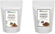 HENNAHUB Natural Aritha & Shikakai Powder for Hair, Natural Organic Herbs, Silky, Hair Strengthening, Shine, Conditioning, Pack of 2 each 200gm