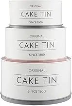 Mason Cash 2008.199 Innovative Kitchen Colour Coated Steel Cake Tins Set, White, 3 Piece 28504