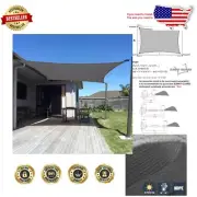 Customizable Rectangle Charcoal Sun Shade Sail 12'x16' for Outdoor Comfort