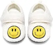 [LMRENCE] Toddler Smiley Face Slippers Boys Girls House Indoor Non Slip Shoes Warm Cozy Socks for Baby Kids