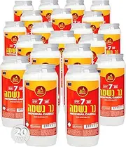 Case of 20 x 7 Day Yahrtzeit Candle - Kosher Memorial and Yom Kippur Candle in Plastic Holder - by Ner Mitzvah