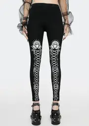 [Devil Fashion] Gothic Lace Up Leggings