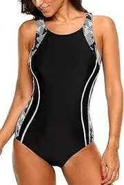 [CharmLeaks] Women's Pro Athletic One Piece Swimsuit Racerback One Piece Swimwear