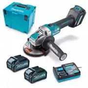 MAKITA 40V Max XGT Brushless X-Lock 2 x 4.0Ah 125mm Slide Switch Angle Grinder K