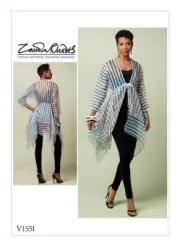 VOGUE SEWING PATTERN 1551 MISSES 4-14 TIE-FRONT TUNIC COVER-UP JACKET KIMONO TOP