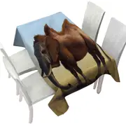 Cool Crazy Animal Art Camel vs Elephant Camelephant Tablecloth