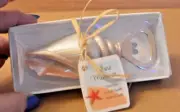 KATE ASPEN Conch Sea Shell Bottle Opener White Peach NEW in Box 4 inch 2011
