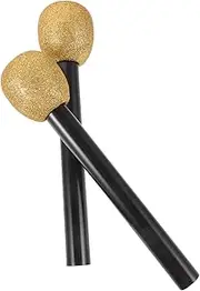 SUPVOX 2pcs Glitter Party Microphone Toy for Boys and Girls Fake Microphone Props Toddler Plastic Boys and Girls Models