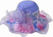 Guomao Double-Layer Large Crepe Net Wavy Edge Art Visor (Color : A)