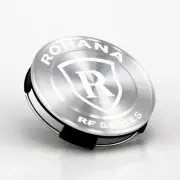 ROHANA BRUSHED TITANIUM/WHITE CENTER CAPS FOR ROHANA RF SERIES WHEELS SET OF 4