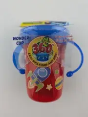 Nuby Wonder Cup Twin Handle No Spill Trainer Sipeez Red 240ml 6m+ Drinking NEW