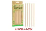 200 x Eco Biodegradable Straw Drinking Brown Paper Bamboo Straws Party Tableware