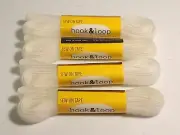 Sew-On Tape Hook & Loop Fastener- 3/4" x 1 Yard White Color Lot of 4